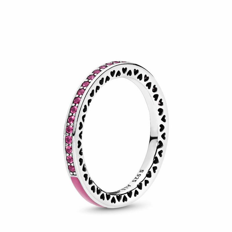 Pandora Radiant Hearts Stackable Ring Online NZ, Sterling Silver (087459-LRS)